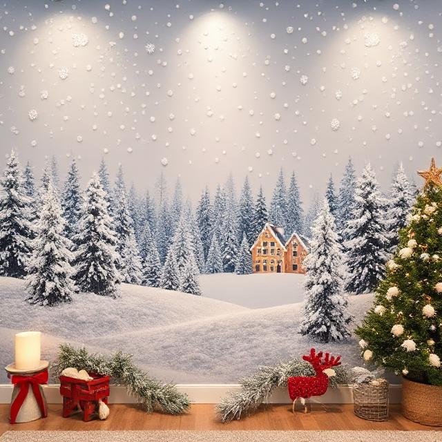 winter wonderland scene wall